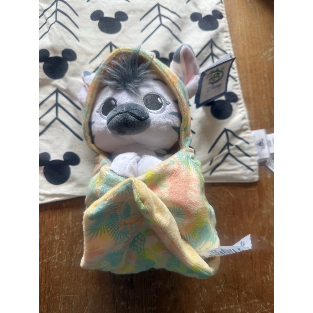 Disney Parks Animal Kingdom Zebra Babies Plush in a Blanket Pouch New With Tag